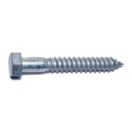 Midwest Fastener Lag Screw, 5/8 in, 4-1/2 in, Steel, Hot Dipped Galvanized Hex Hex Drive, 25 PK 08233